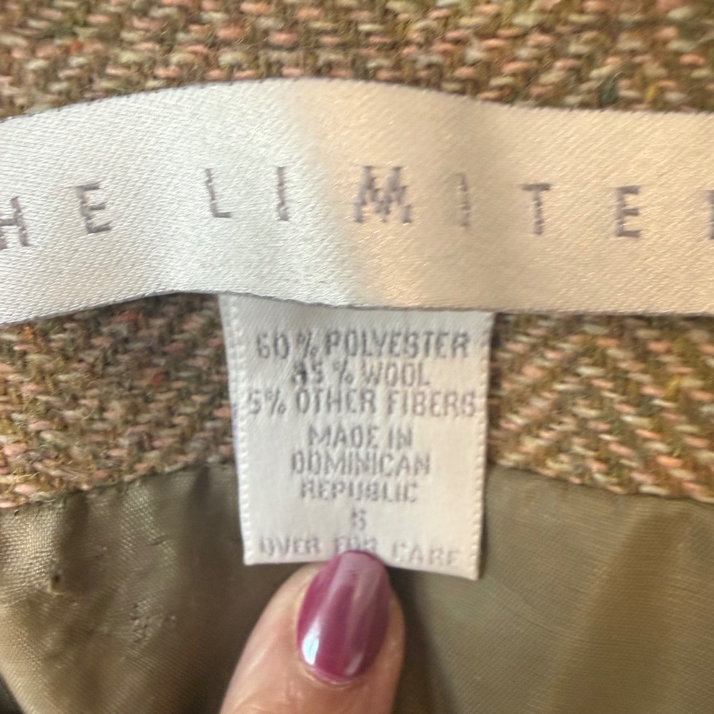 VTG The Limited Wool Blend Herringbone Tweed Blazer Career Academia Size 6 - Picture 2 of 8